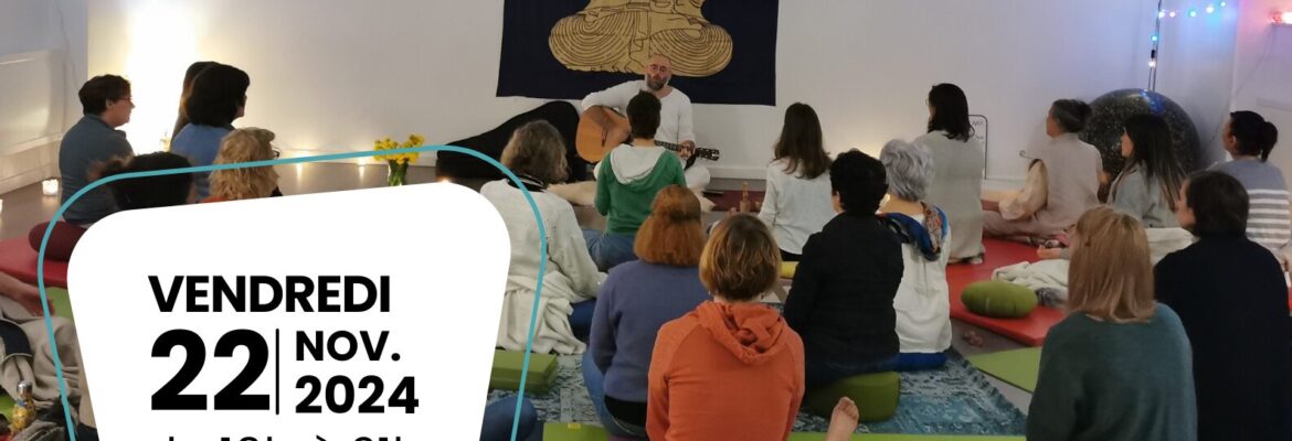 Soirée mantras à Lamballe Prem Mandip Chandrika Valentine Destination Yoga