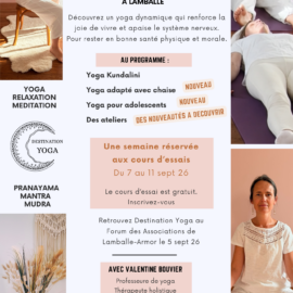 Rentrée yoga 2026 destination Yoga Lamballe